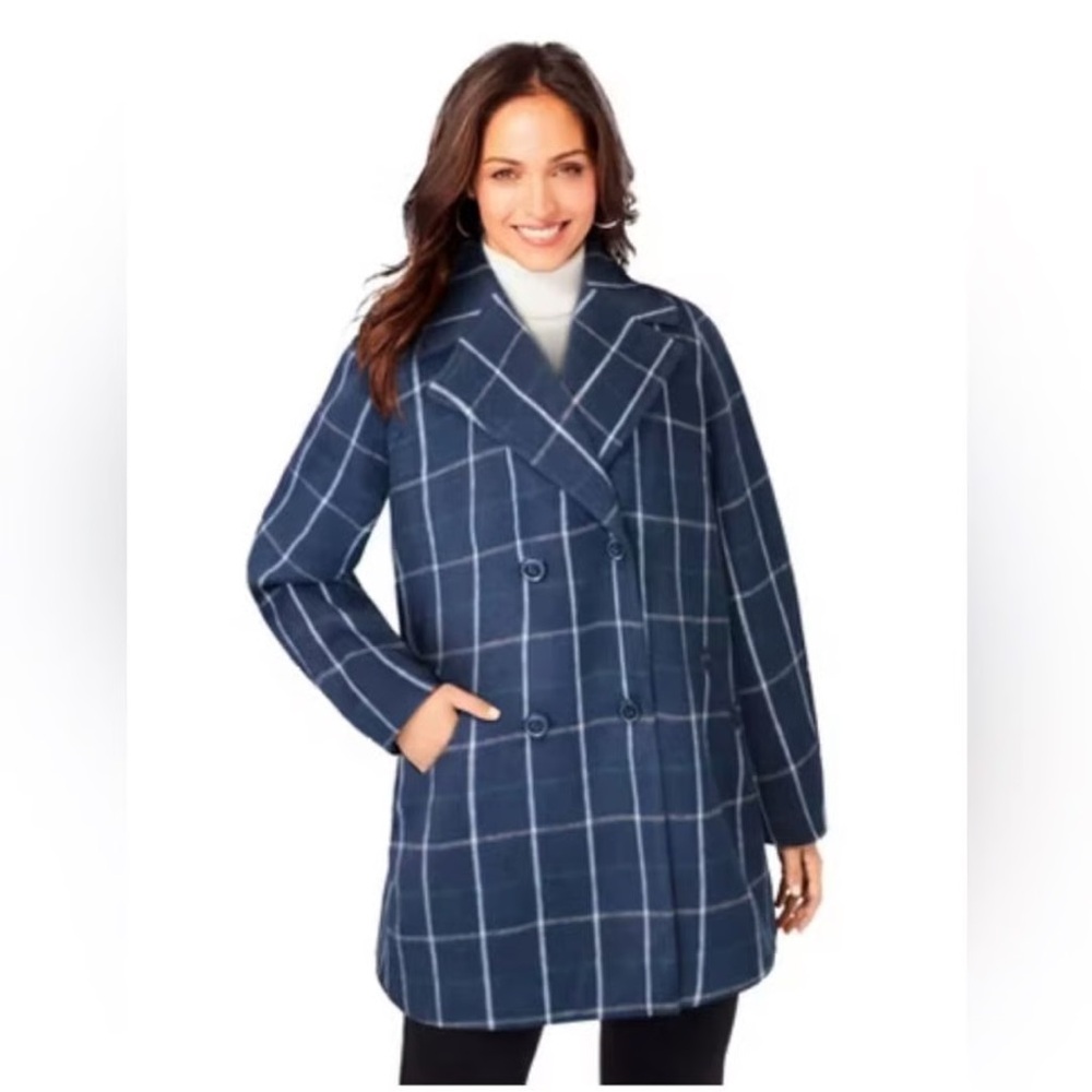Jessica London wool blend pea coat